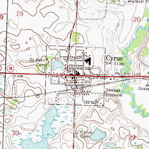 Topographic Map of Trinity Lutheran Church, MN
