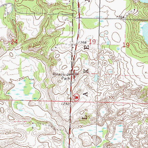 Topographic Map of Fort Lake Johanna and Iverson Cabin Historical Marker, MN