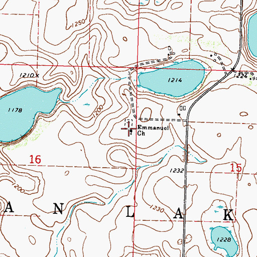 Topographic Map of Emmanuel Lutheran Cemetery, MN