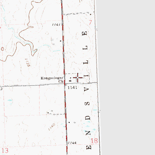 Topographic Map of Kongsvinger Lutheran Cemetery, MN