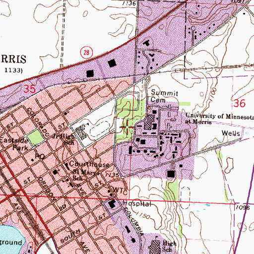 Topographic Map of Calvary Cemetery, MN
