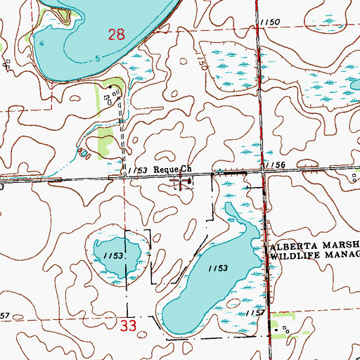 Topographic Map of Frog Lake Cemetery, MN