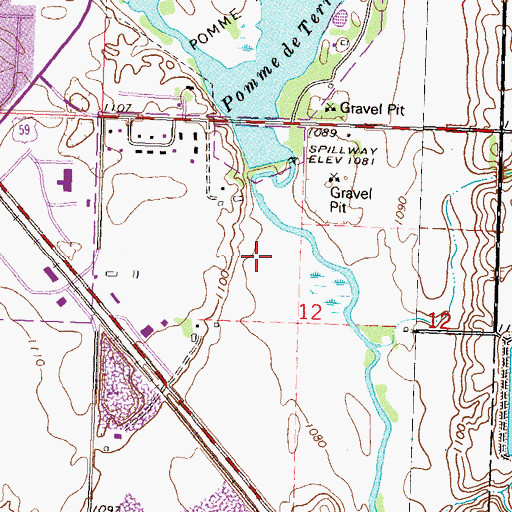 Topographic Map of Pomme De Terre Golf Club, MN