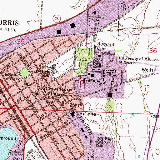 Topographic Map of Rodney A Briggs Library, MN