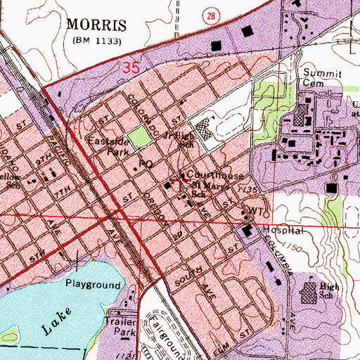 Topographic Map of Stevens County Sheriff's Office, MN