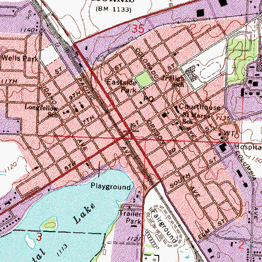 Topographic Map of Kindom Hall of Jehovahs Witnesses, MN