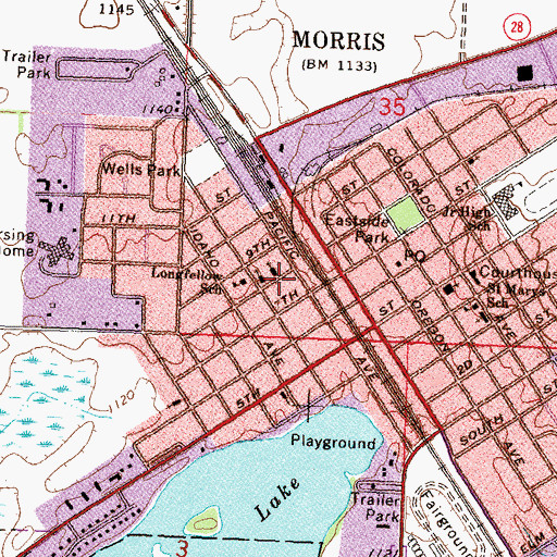 Topographic Map of Faith Lutheran Church, MN