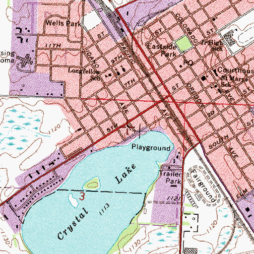 Topographic Map of Saint Paul's Lutheran Church, MN