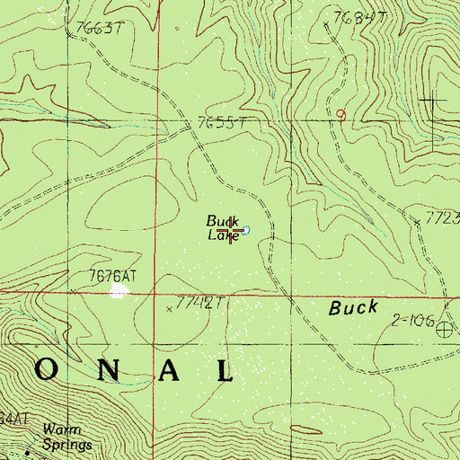 Topographic Map of Buck Lake, AZ