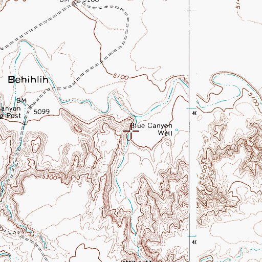 Topographic Map of Blue Canyon Well, AZ