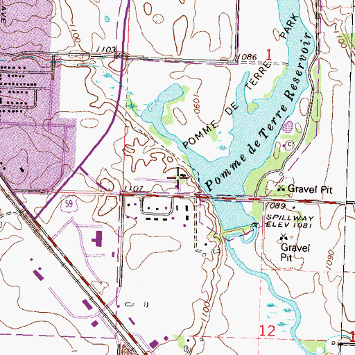 Topographic Map of Pomme De Terre Campground, MN