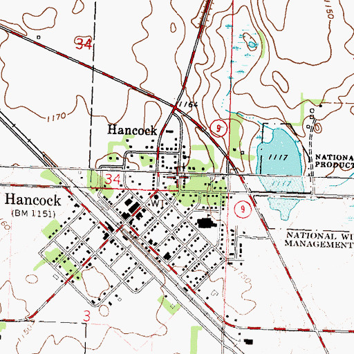 Topographic Map of Saint John's Lutheran Church, MN