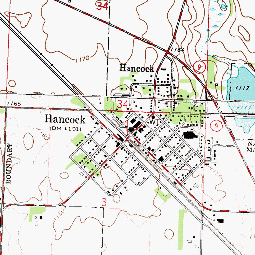 Topographic Map of Affiliated Medical Center at Hancock, MN