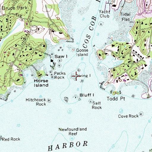 Topographic Map of Diving Island, CT