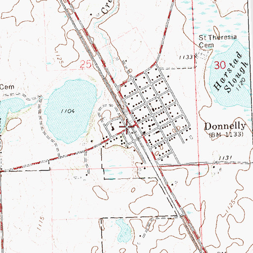 Topographic Map of Donnelly, MN