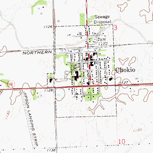 Topographic Map of Chokio-Alberta Elementary School, MN