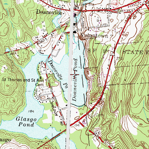 Topographic Map of Doaneville Pond, CT