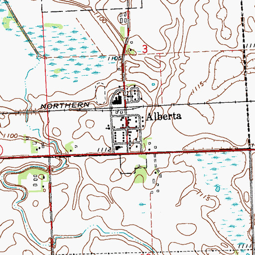 Topographic Map of Alberta Post Office, MN