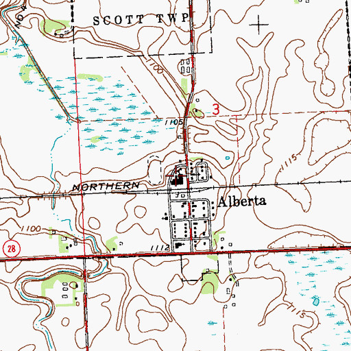 Topographic Map of Chokio-Alberta High School, MN