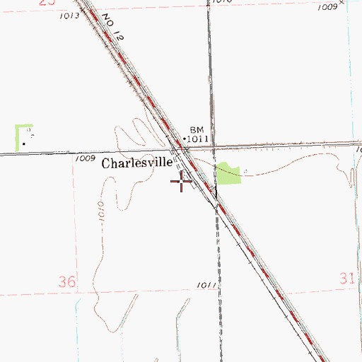Topographic Map of Charlesville (historical), MN