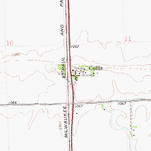 Topographic Map of Collis Post Office (historical), MN