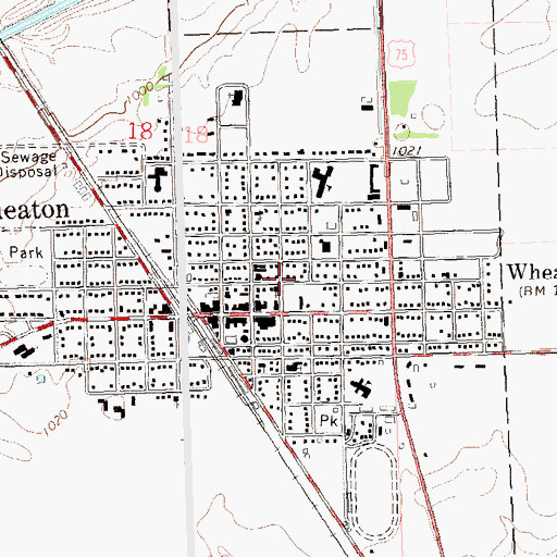 Topographic Map of Wheaton Community Library, MN