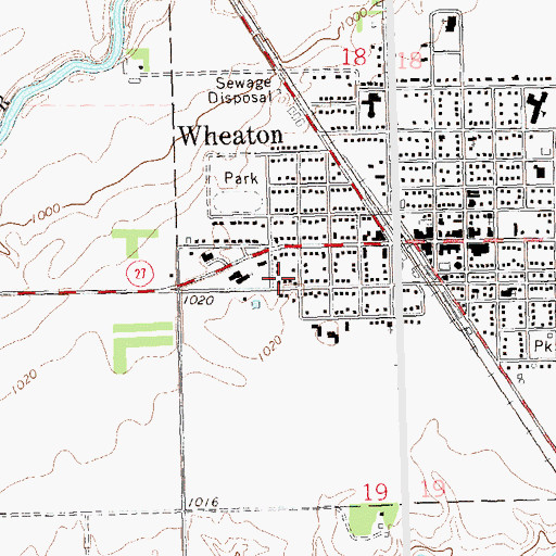 Topographic Map of Wheaton Country Club, MN