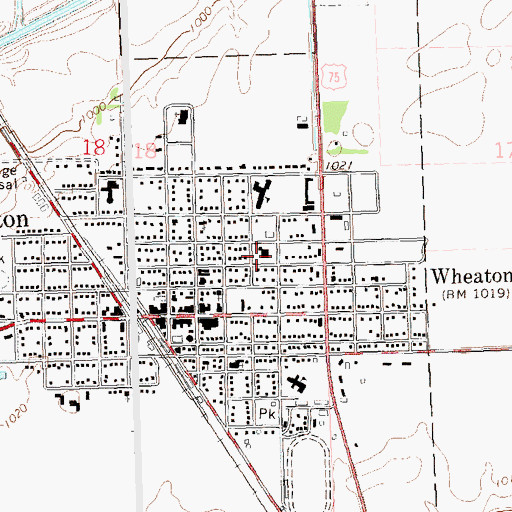 Topographic Map of Traverse County Sheriff's Office, MN