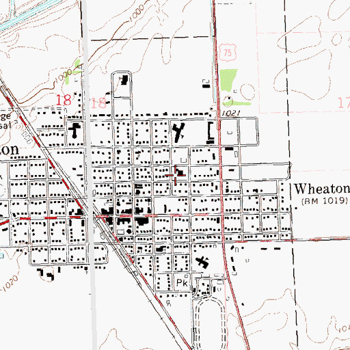 Topographic Map of Wheaton Police Department, MN