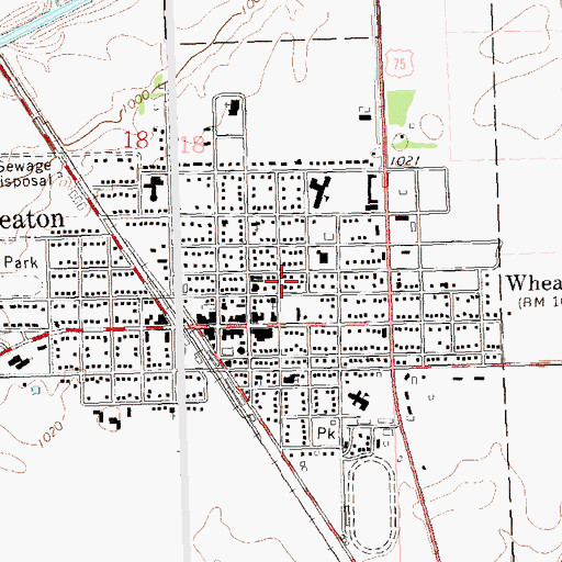 Topographic Map of Wheaton City Hall, MN