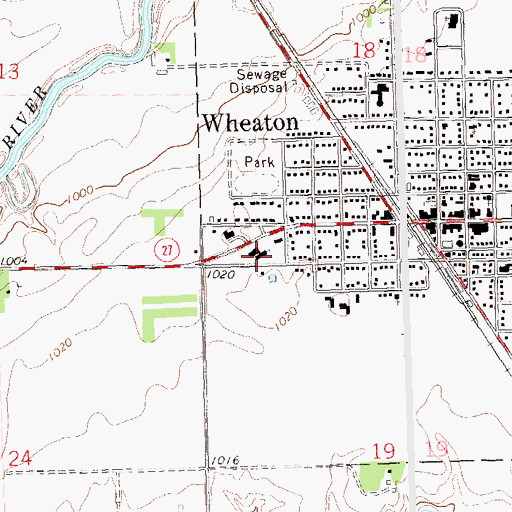 Topographic Map of Saint John's Lutheran Church, MN