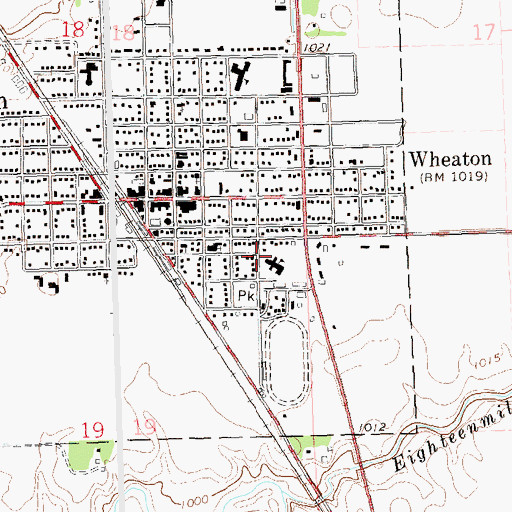 Topographic Map of Traverse Care Center, MN