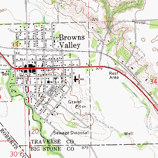 Topographic Map of Browns Valley Nursing Home, MN