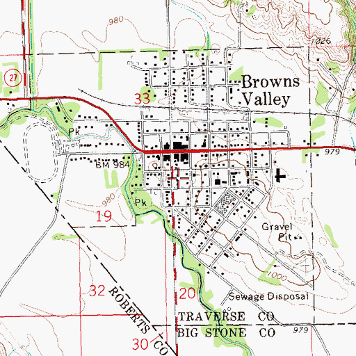 Topographic Map of Browns Valley Clinic, MN