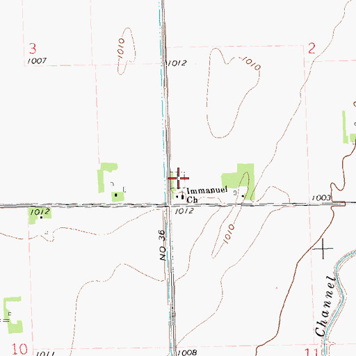 Topographic Map of Immanuel Cemetery, MN