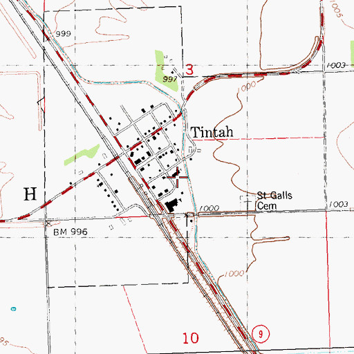 Topographic Map of Saint Gall's Catholic Church, MN