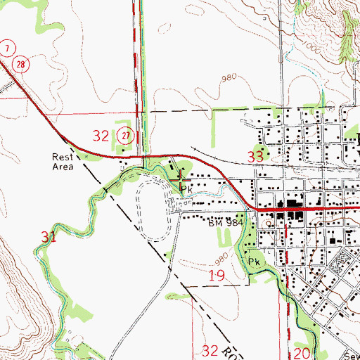 Topographic Map of Wadsworth Trail Historical Marker, MN