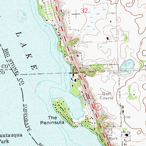 Topographic Map of Sioux Historic Park, MN