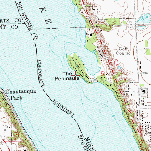 Topographic Map of Peninsula Park, MN