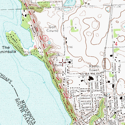 Topographic Map of Northside Park, MN