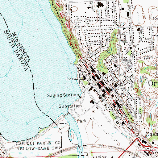 Topographic Map of Lakeside Park, MN