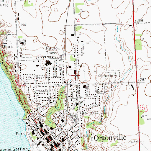 Topographic Map of New Life Community Baptist Church, MN