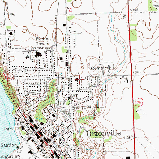 Topographic Map of Trinity Lutheran Church, MN