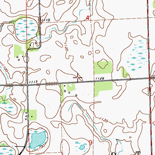Topographic Map of Maple Cemetery, MN