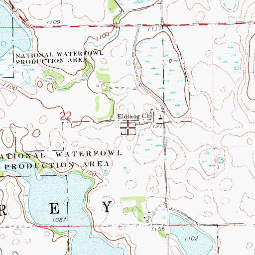 Topographic Map of Eidskog Cemetery, MN