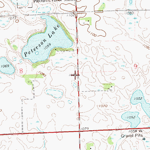 Topographic Map of Rest Cemetery, MN