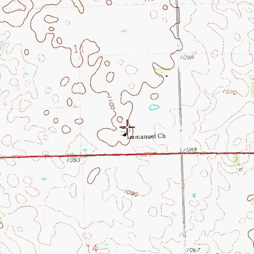Topographic Map of Odessa Immanuel Lutheran Cemetery, MN