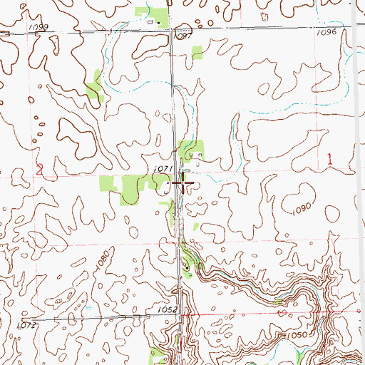 Topographic Map of Mills Cemetery, MN