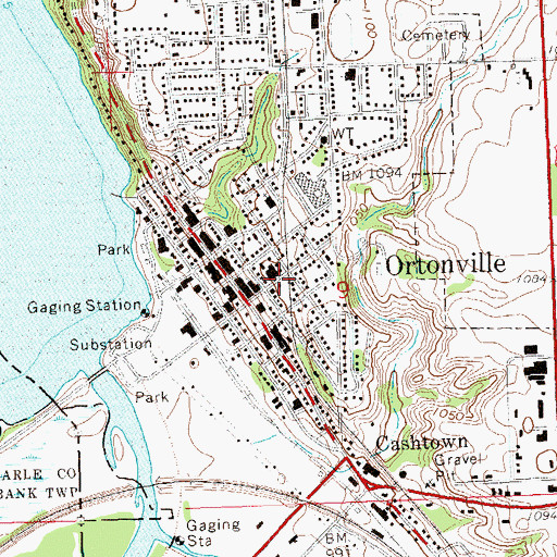 Topographic Map of First English Lutheran Church, MN