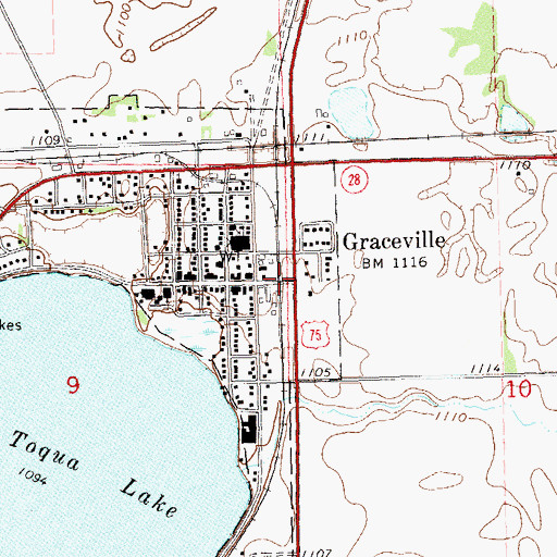 Topographic Map of Graceville, MN